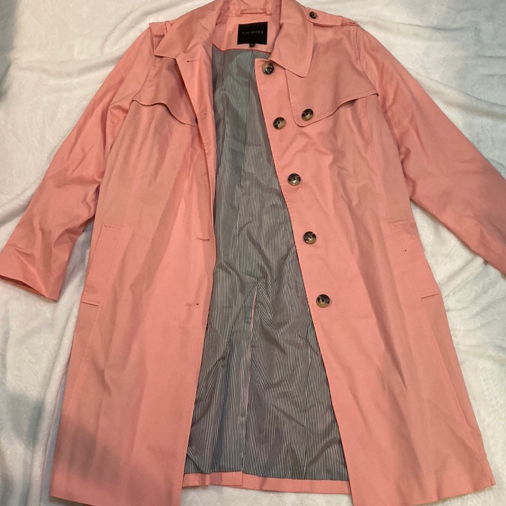 Talbots Pink Raincoat/Trench coat XL